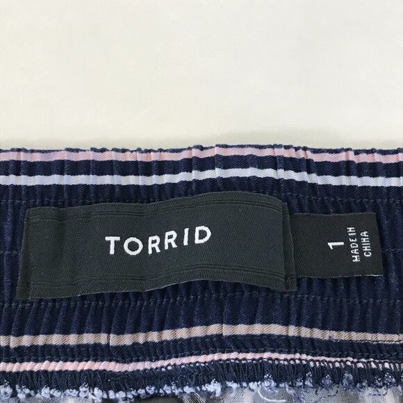 Torrid Relaxed Taper Stretch Challis Pant Women's Plus 1/1X High Rise Tie Front - Picture 9 of 12